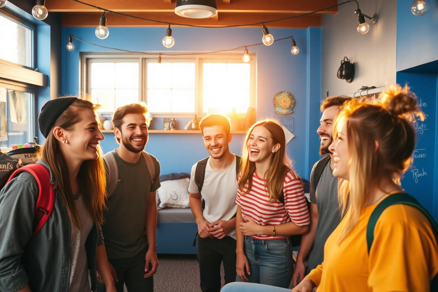 Backpackers in a hostel